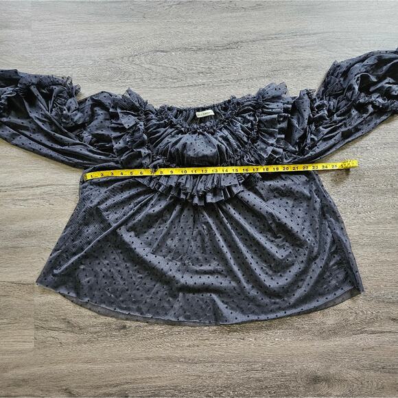 Ulla Johnson Black Dita Ruffle Sheer Blouse Size 4? - Picture 13 of 15